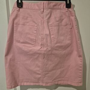 Polo by Ralph Lauren Pink Cotton-Blend Midi Skirt with Back Pockets